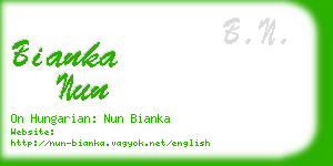 bianka nun business card